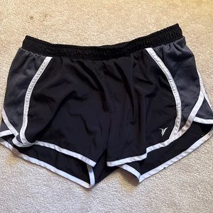 Old navy small runners shorts black/grey w/ white piping